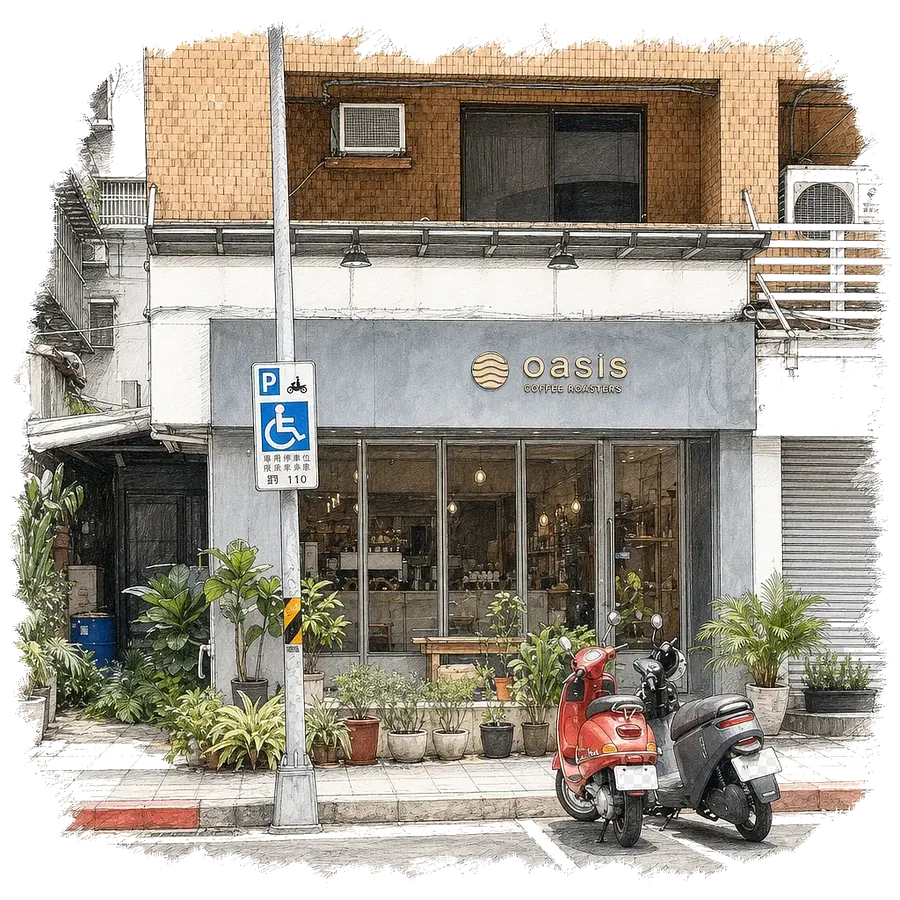 Oasis Coffee Roasters illustration